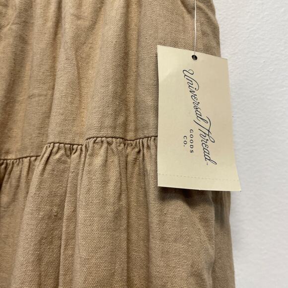 Universal Thread Women's Tan Tie Waist Button Front Midi Skirt Size S - Picture 5 of 6